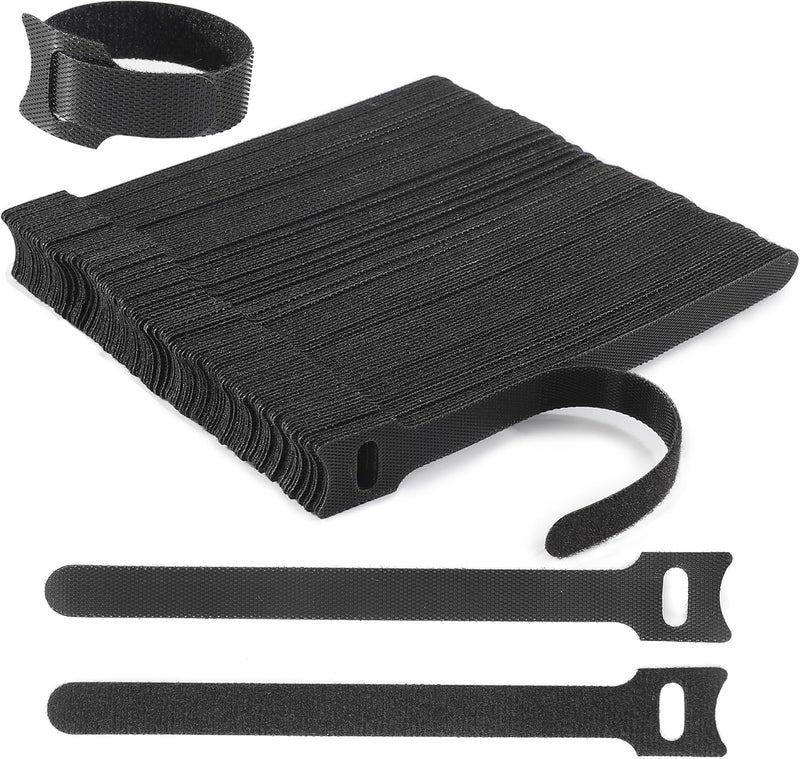 Nettbe Reusable Cable Ties, 126 PCS 6 Inches Adjustable Cord Straps Wire Organizer Cord Wrap and Hook Loop Cable Management - Image 1